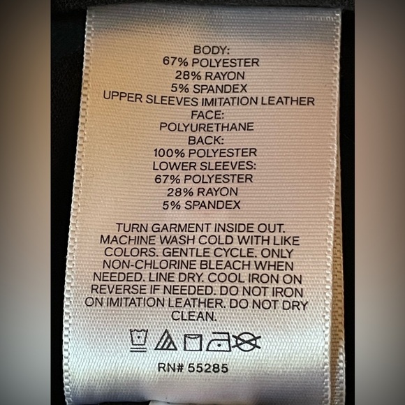 Express faux leather sleeve body sweatshirt - Picture 4 of 7